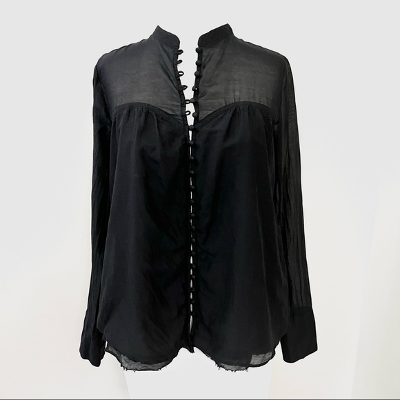 Free People Through & Through Button Front Sheer Layered Top - Picture 4 of 10